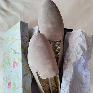 BIRDIES Starling Suede Flat in "Slate" - Size 10